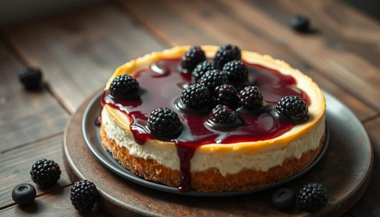baked blackberry cheesecake
