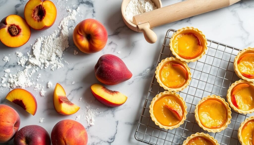 baking peach tart baking peach tart