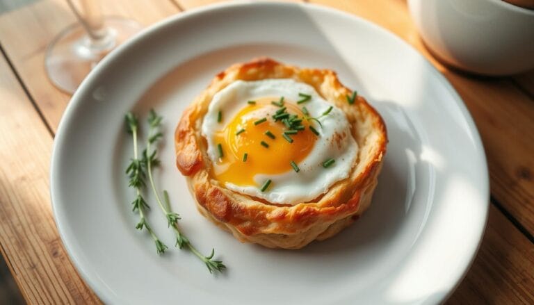 egg on puff pastry