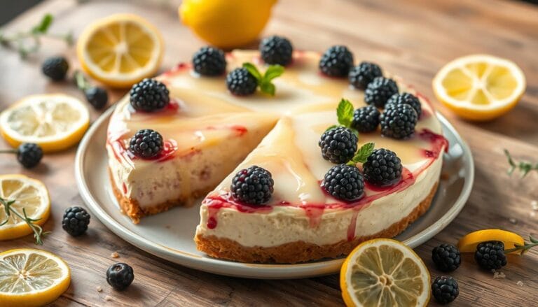 lemon blackberry cheesecake