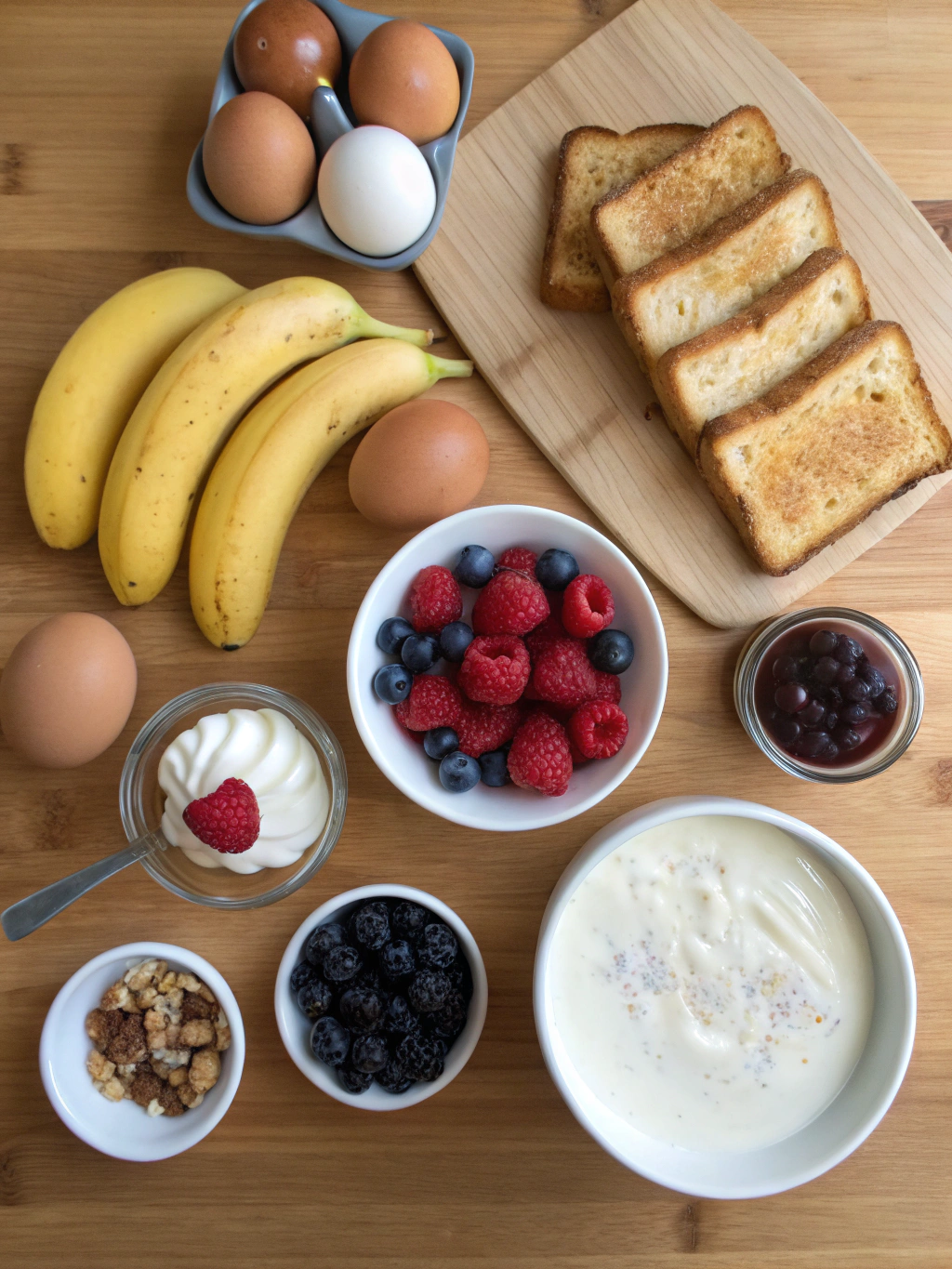 Ingredients for easy breakfast recipes